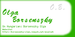 olga borsenszky business card